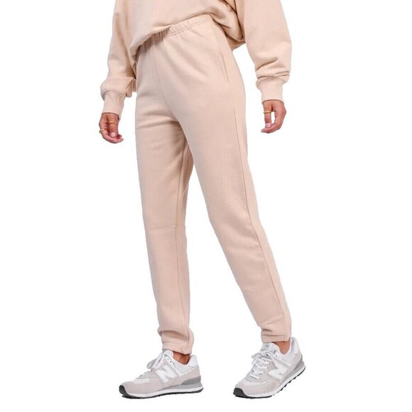 Brunette the Label Women's Size S/M Ivory Sand Best Friend High Rise Jogger Pant - Picture 2 of 8